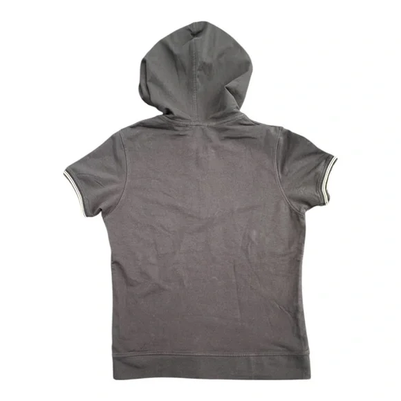 BCBGirls Vintage Y2K Black Short Sleeve Quarter Zip Hoodie Logo Large - Picture 9 of 12